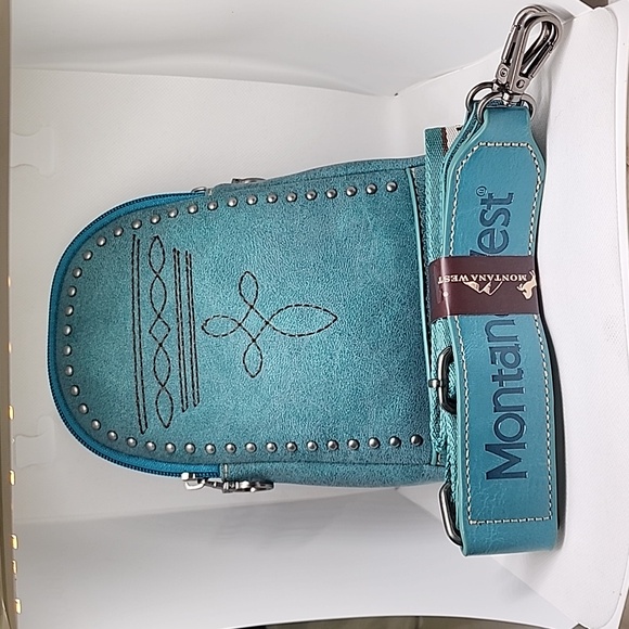 Montana West Handbags - NWT!! Montana West Boot Stitch Sling 🎒 bag pink 💗 or turquoise 💚